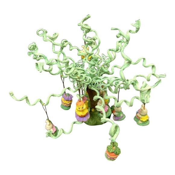 Mini Miniature Easter Tree Spring Eggs Decor Decoration Rabbit Bunny Easter VTG - Picture 3 of 13